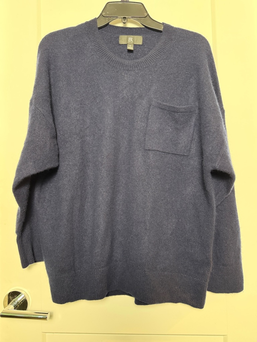 Banana Republic Women’s Crewneck  Cashmere Pocket Sweater - Deep Blue